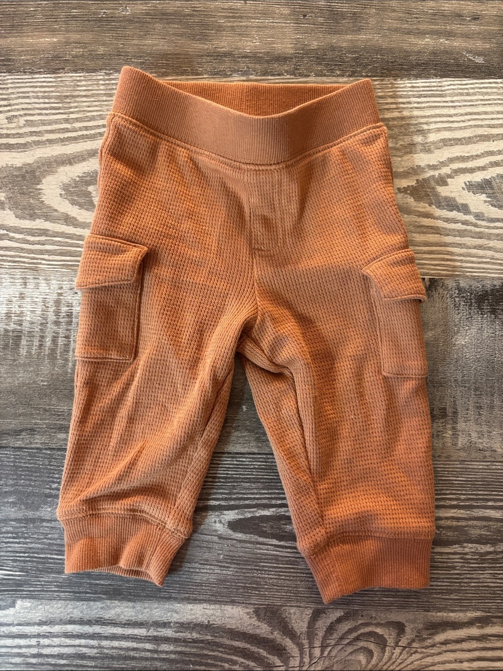 jumping beans Waffle-Knit Cargo Joggers in Rust